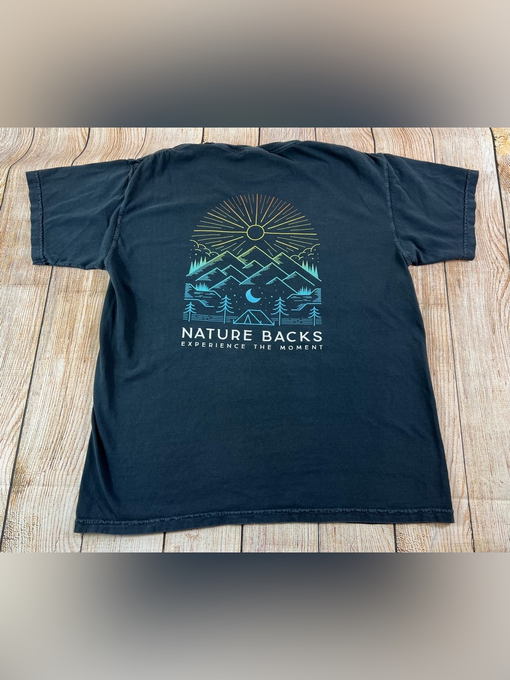 Nature Backs Comfort Colors Black T Shirt Size Large Short Sleeve